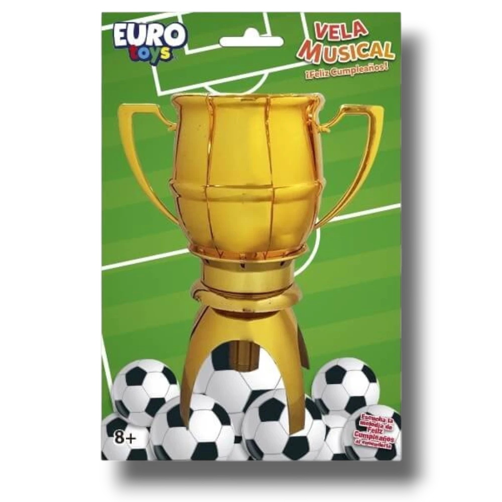 Gold Soccer Musical Candle