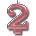 Vela Numero Oro Rosa 2 C/1