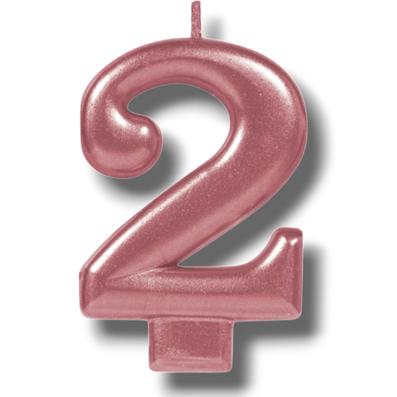 Rose Gold Number Candle 2 C/1