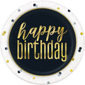 Plate 9" Metallic Happy Birthday C/8