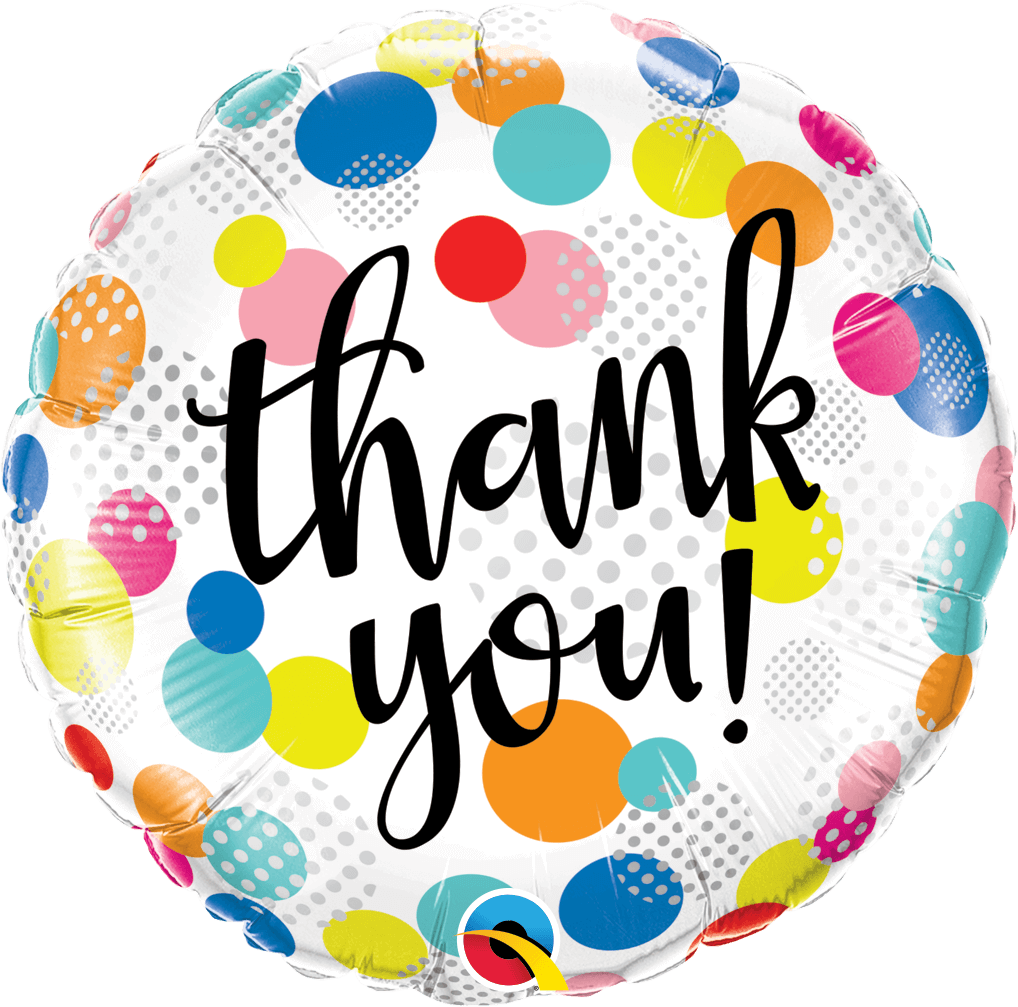 18" Dots Thank You Balloon C/1