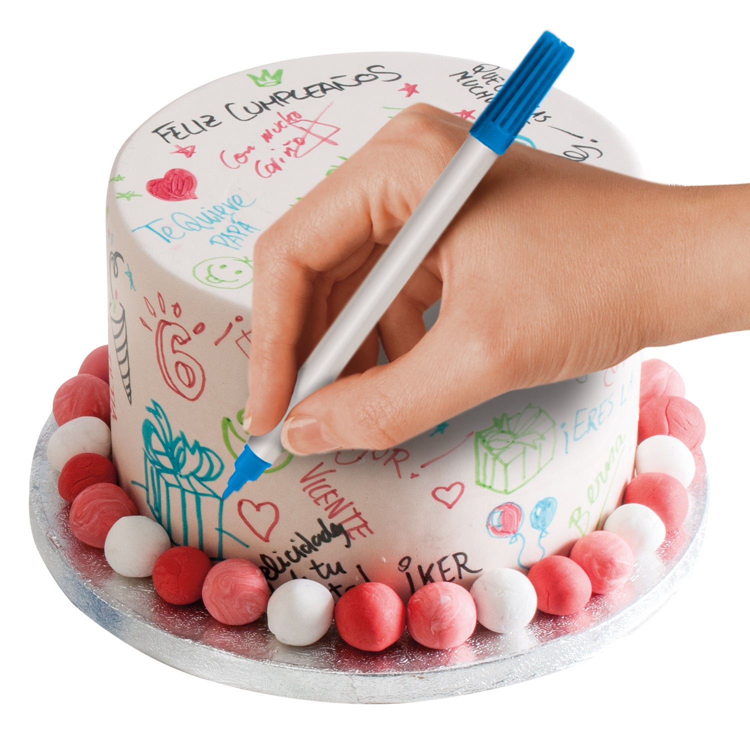 Marcador Comestible Para Pastel Doble Punta Colores C/4