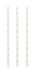Paper Straws Dorado / Blanco C/10