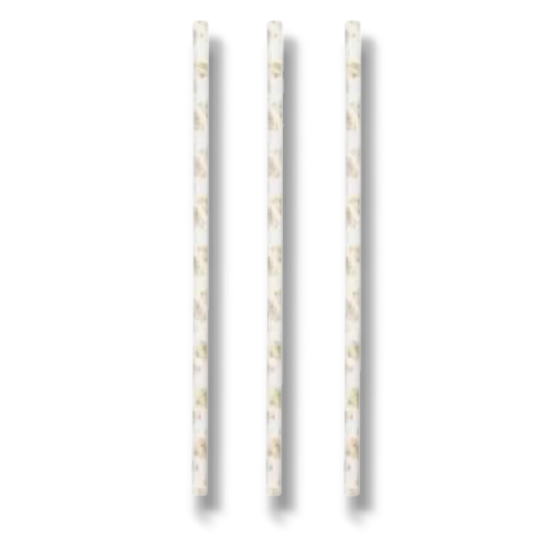 Paper Straws Dorado / Blanco C/10