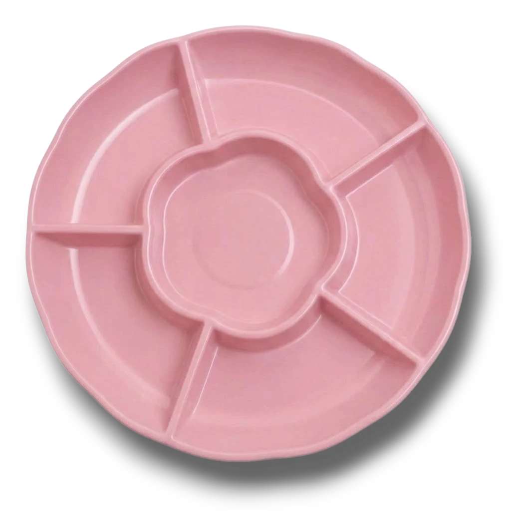 Charola Con Division Rosa Bebe C/3