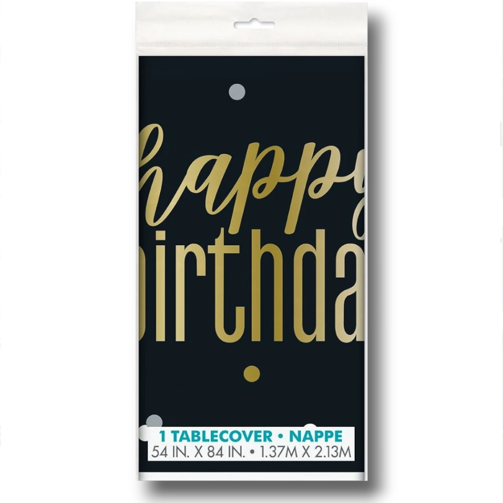 Metallic Happy Birthday Tablecloth C/1