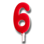 Jumbo Candle Number Red 6 C/1