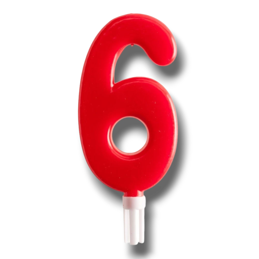 Jumbo Candle Number Red 6 C/1