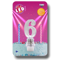 Vela Led Numero 6 C/1