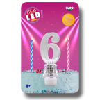 Vela Led Numero 6 C/1