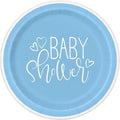 Plate 7" Blue Hearts Baby Shower C/8