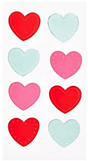 Gel Clings Hearts C/1