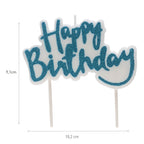 Vela Cumpleaños Happy Birthday Azul C/1