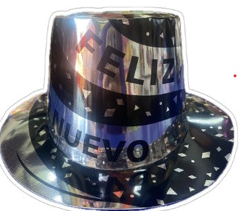 Sombrero Carton HNY Plata C/1