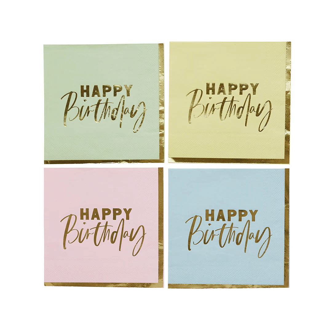 Servilleta G Pastel Happy Birthday C/16