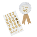 Birthday Badge Gold Customizable C/1