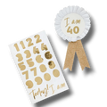 Birthday Badge Gold Personalizable C/1