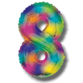 Globo 36" Numero 8 Multicolor C/1