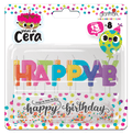 Vela Palillo Happy Birthday Colores C/1