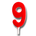 Jumbo Candle Number Red 9 C/1