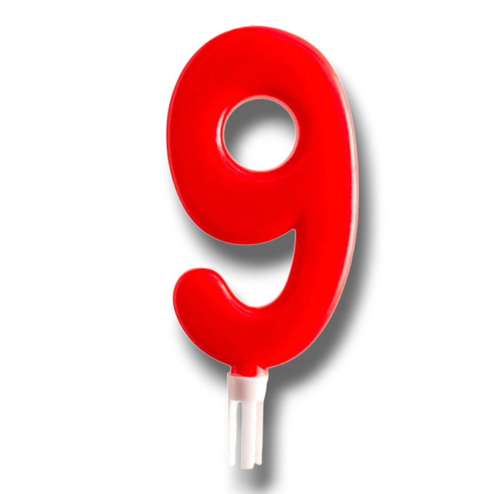 Jumbo Candle Number Red 9 C/1
