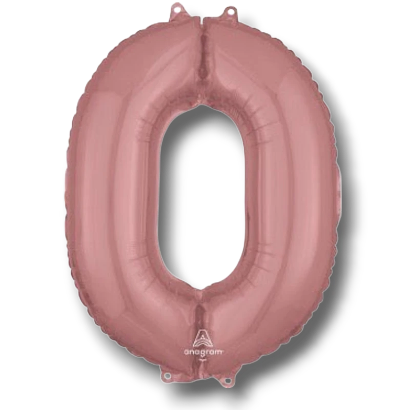 Globo 26" Numero 0 Oro Rosa C/1