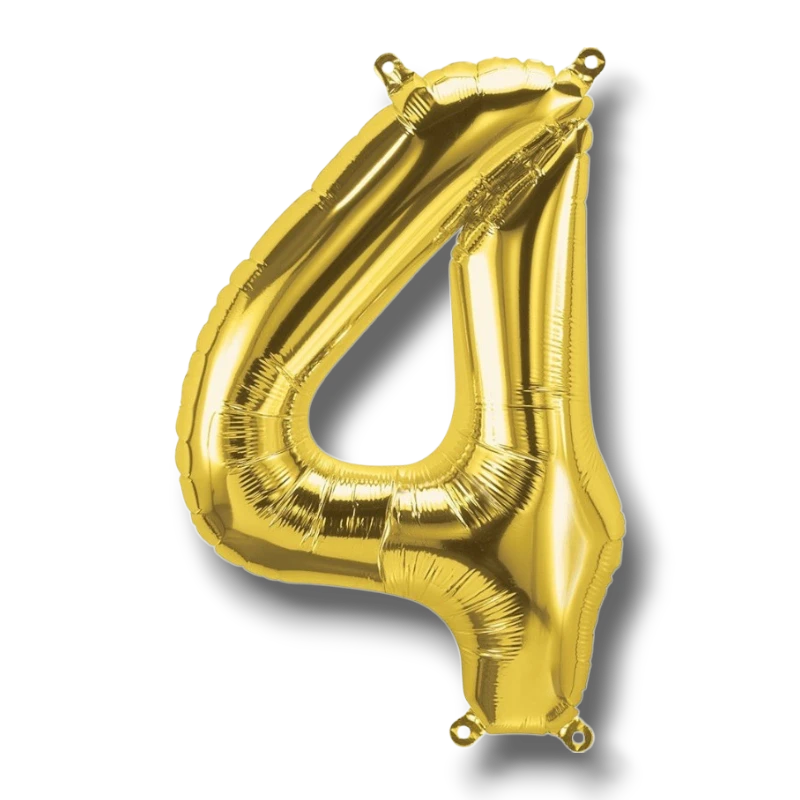Globo 14" Numero 4 Oro C/1