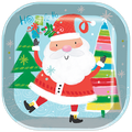 9" Square Plate Santa And Friends C/8