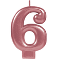 Rose Gold Number Candle 6 C/1