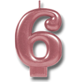 Rose Gold Number Candle 6 C/1