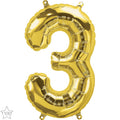 Globo 14" Numero 3 Oro C/1