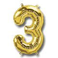 Globo 14" Numero 3 Oro C/1