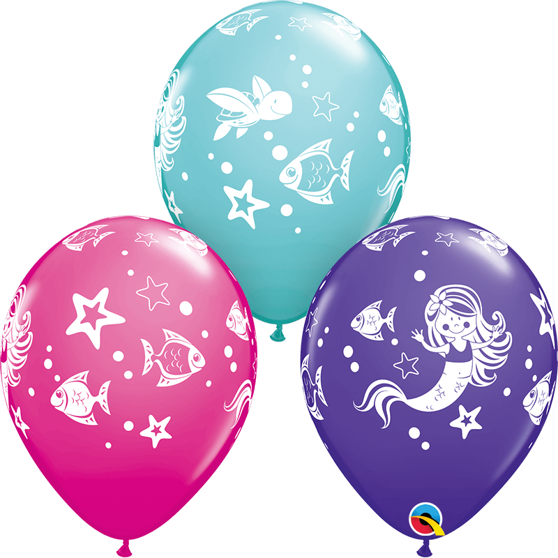 Globo 12" Feliz Sirena Y Amigos C/1