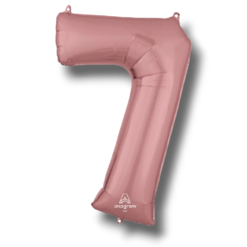 Globo 26" Numero 7 Oro Rosa C/1