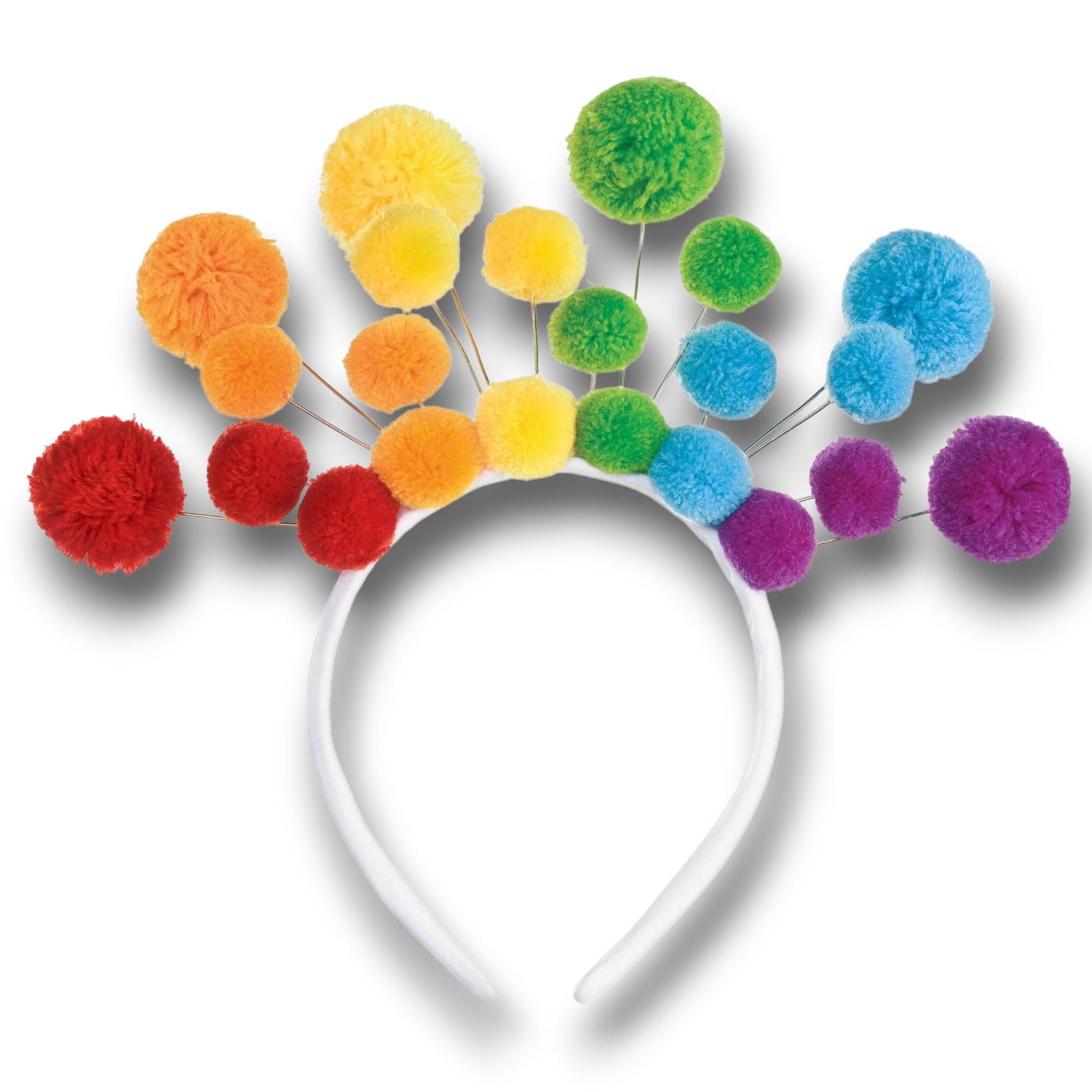 Tiara Pompones Arcoiris C/1