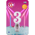 Vela Led Numero 3 C/1