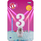 Vela Led Numero 3 C/1