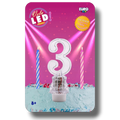 Vela Led Numero 3 C/1