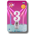 Vela Led Numero 3 C/1
