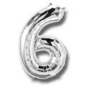 14" Balloon Number 6 Silver C/1