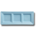Charola Rectangular Con Division Azul Pastel C/3