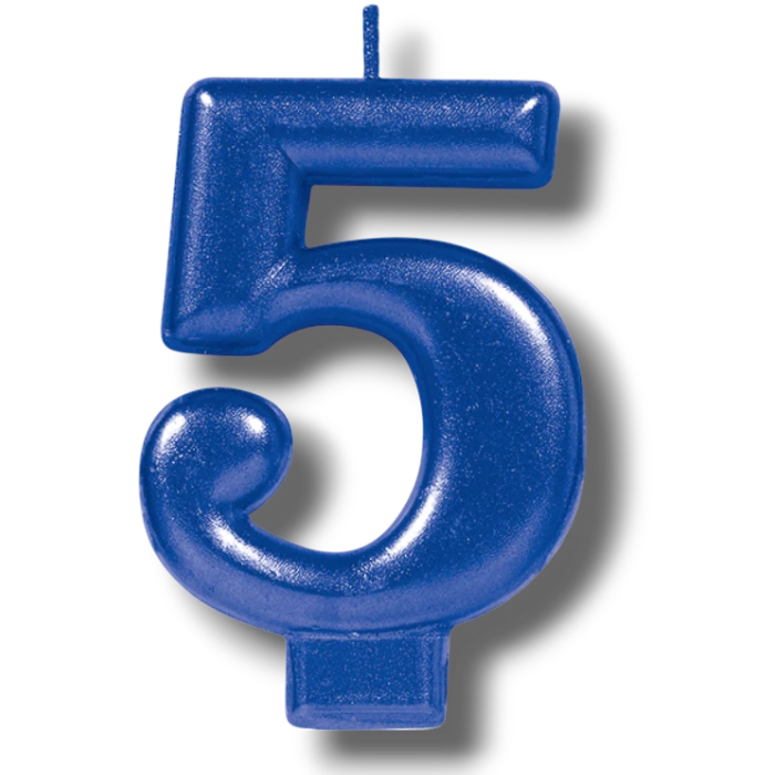 Blue Number 5 Candle C/1
