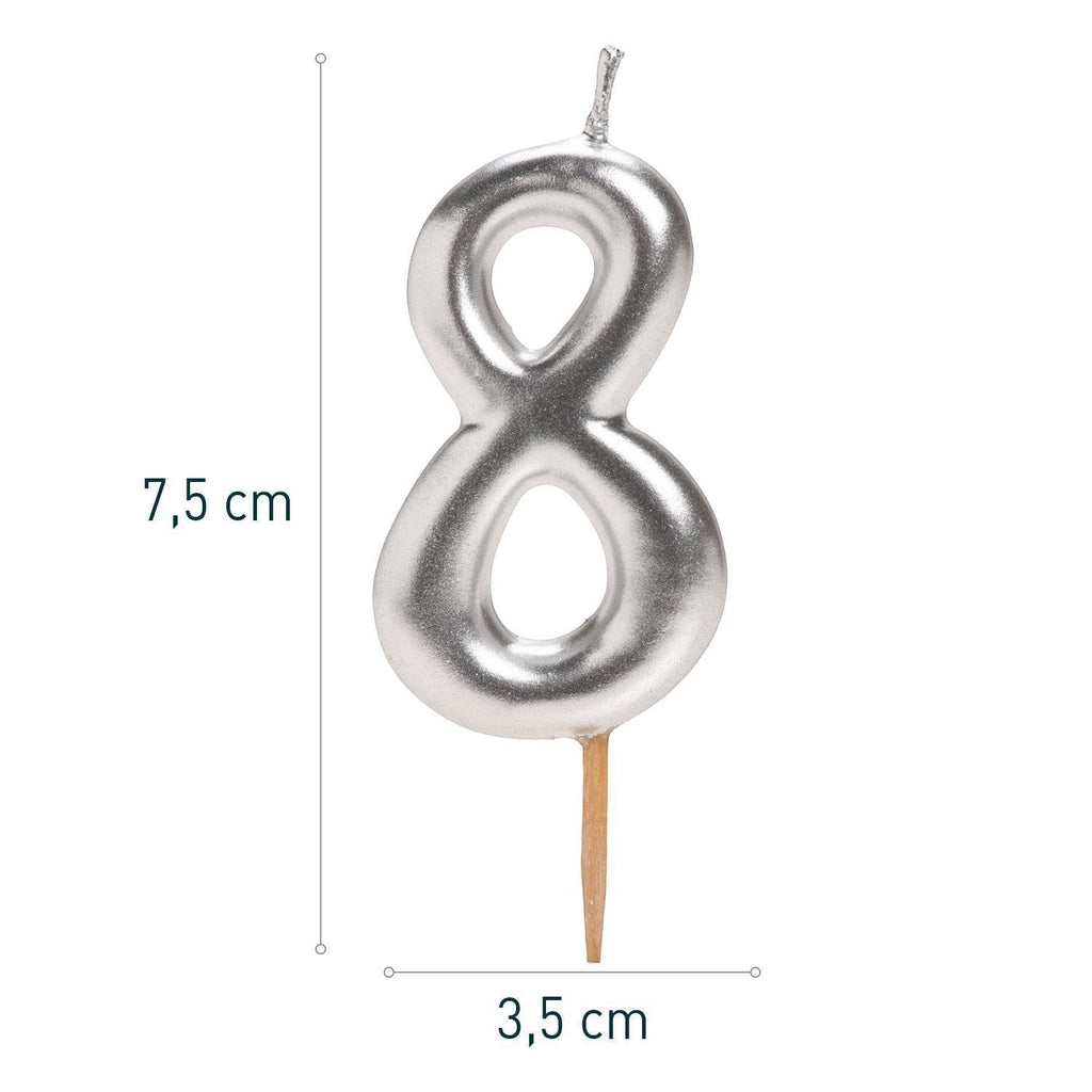 Silver Comic Candle Number 8 C/1