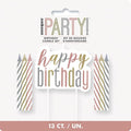 Candle Set Happy Glitz Rose Gold Birthday C/1