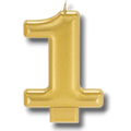 Vela Numero Dorado 1 C/1