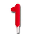 Jumbo Candle Number Red 1 C/1