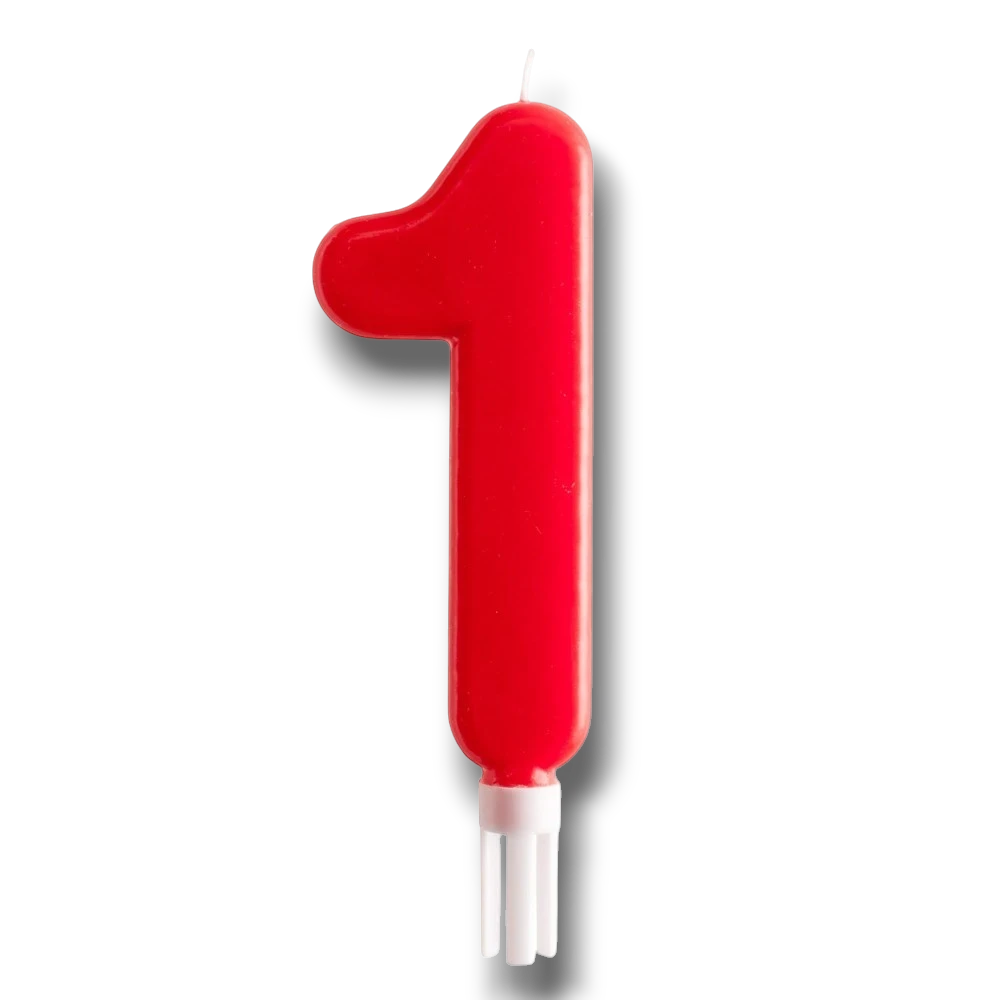 Jumbo Candle Number Red 1 C/1