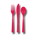Juego De Cubiertos Rojo C/18