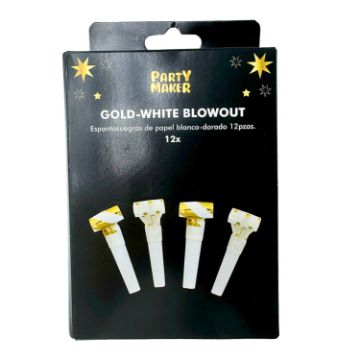Espantasuegras De Papel Blanco-Dorado C/12