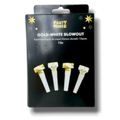 White and Gold Paper Party Favors (12 Pack)
